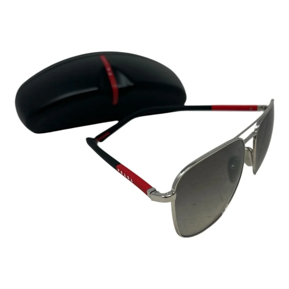 PRADA LINEA ROSSA PS 54ZS 1BC02M Silver Grey Gradient Men's Sunglasses
